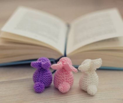 Easter-knitted-bunnies-and-a-book